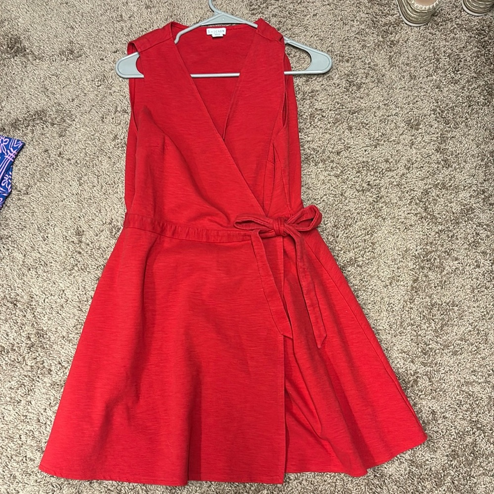 Great condition j crew red mini dress